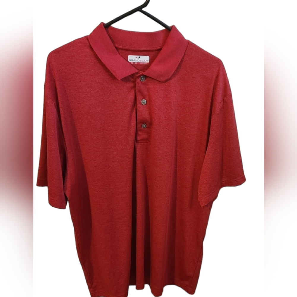 Grand Slam Golf Polo Shirt RED Short Sleeve Polyester Men's XL